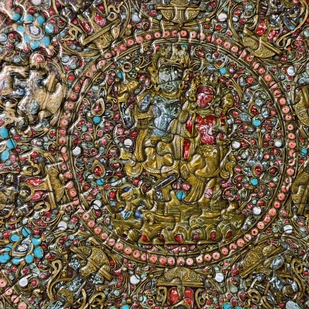 Vintage 1971 Springbok Circular Nepalese Mandala 500 Piece Complete Puzzle